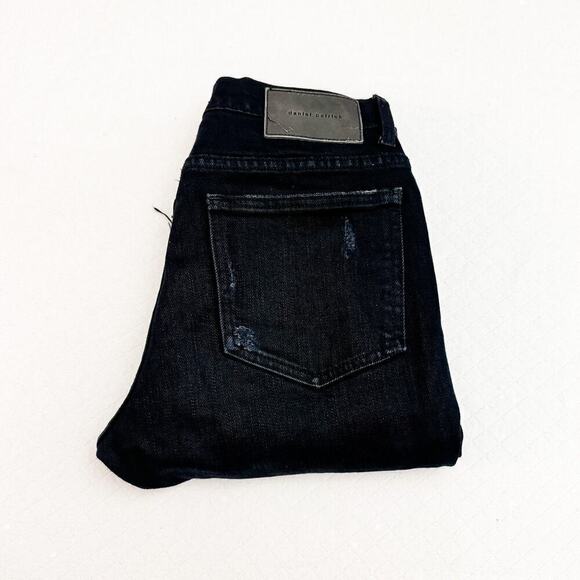 Daniel Patrick Black Denim Skinny Ripped Jeans Size 27 - Picture 1 of 10
